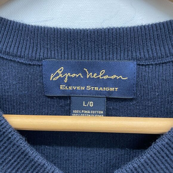 Vintage Sweater Vest Navy Mens Large Byron Nelson Patriotic American Flag USA L - Picture 6 of 6